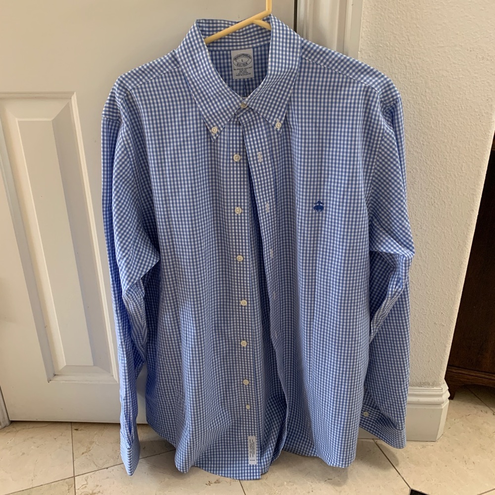 Brooks Brothers Men’s Shirt Gingham Slim Size L